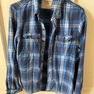 Abercrombie Blue plaid flannel shirt